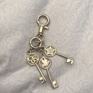 3 Key Design Golden Colored Purse Charm